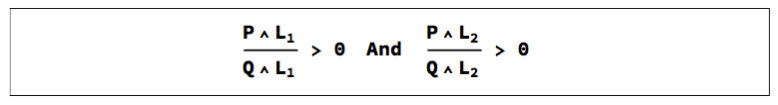 Formula - Regions defined by two lines in the plane